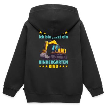 Attention I am now a kindergarten child - Kids Premium Organic Zip-up Hoodie - black - Back - AI Model Kid Male (0cm)