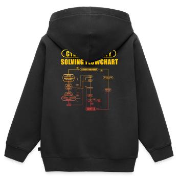 Flussdiagramm zur Lösung der Cybersicherheit - Kinder Premium Organic Zip Hoodie - Schwarz - Hinten - AI Model Kid Male (0cm)