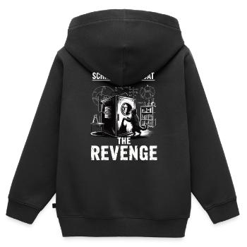 Le chat de Schroedinger Revenge - Sweat Premium à capuche zippé enfant bio - noir - Dos - AI Model Kid Male (0cm)