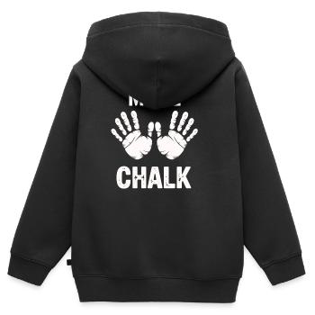 Plus de craie - Sweat Premium à capuche zippé enfant bio - noir - Dos - AI Model Kid Male (0cm)