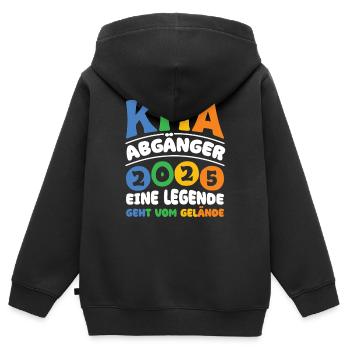 Diplômé de la garderie : 2025 Une légende quitte le site - Sweat Premium à capuche zippé enfant bio - noir - Dos - AI Model Kid Male (0cm)