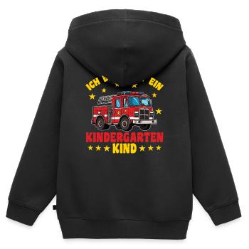 I am a kindergarten child kindergarten - Kids Premium Organic Zip-up Hoodie - black - Back - AI Model Kid Male (0cm)