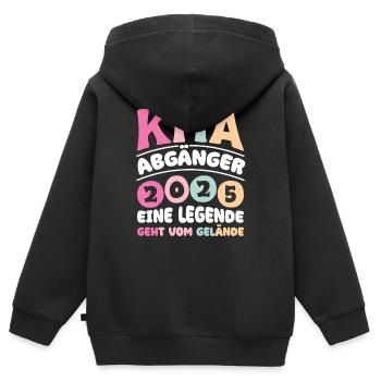 Daycare graduate: 2025 a legend leaves the site - Kids Premium Organic Zip-up Hoodie - black - Back - AI Model Kid Male (0cm)