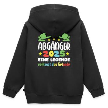 Diplômé de la garderie : 2025 une légende quitte le - Sweat Premium à capuche zippé enfant bio - noir - Dos - AI Model Kid Male (0cm)