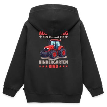 Out of the way here comes a kindergarten child - Kids Premium Organic Zip-up Hoodie - black - Back - AI Model Kid Male (0cm)