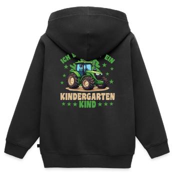 I'm a Kindergarten Child Kindergarten Tractor - Kids Premium Organic Zip-up Hoodie - black - Back - AI Model Kid Male (0cm)