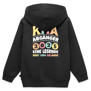 Diplômé de la garderie : 2025 Une légende quitte le site - Sweat Premium à capuche zippé enfant bio - noir - Dos - AI Model Kid Male (0cm)