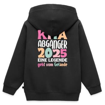 Daycare graduate: 2025 a legend leaves the site - Kids Premium Organic Zip-up Hoodie - black - Back - AI Model Kid Male (0cm)