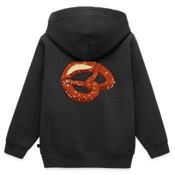 Brezel Laugenbretzel - Kinder Premium Organic Zip Hoodie - Schwarz - Hinten - AI Model Kid Male (0cm)