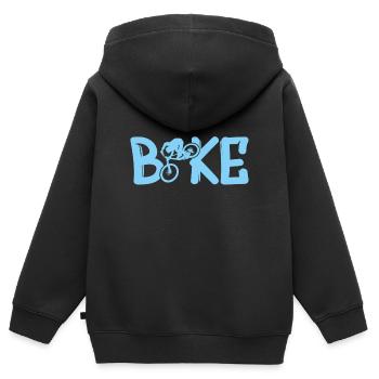 Bike - Kinder Premium Organic Zip Hoodie - Schwarz - Hinten - AI Model Kid Male (0cm)