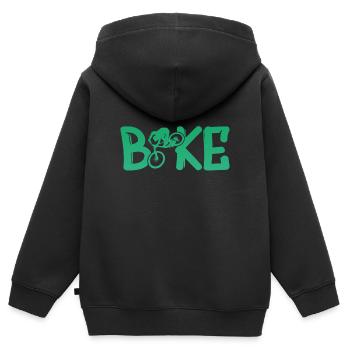 Bike Biken Fahrrad - Kinder Premium Organic Zip Hoodie - Schwarz - Hinten - AI Model Kid Male (0cm)