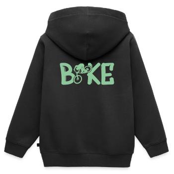 Bike Biken Fahrrad - Kinder Premium Organic Zip Hoodie - Schwarz - Hinten - AI Model Kid Male (0cm)