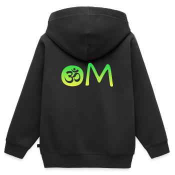 Om Namaste - Kinder Premium Organic Zip Hoodie - Schwarz - Hinten - AI Model Kid Male (0cm)