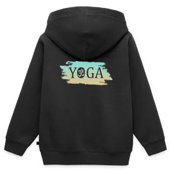 Yoga Om - Kinder Premium Organic Zip Hoodie - Schwarz - Hinten - AI Model Kid Male (0cm)