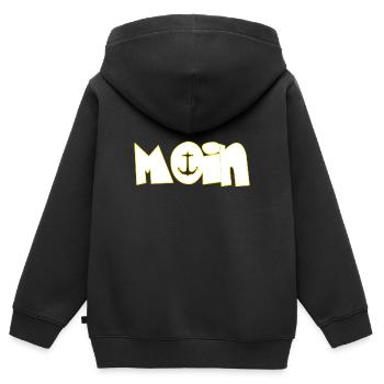 Moin - Kinder Premium Organic Zip Hoodie - Schwarz - Hinten - AI Model Kid Male (0cm)