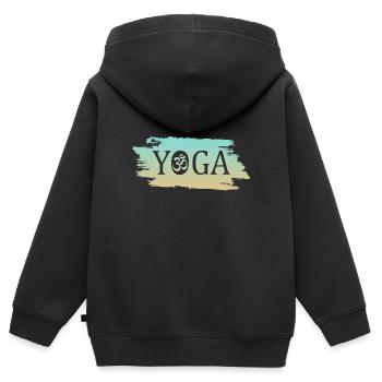 Yoga Om - Kinder Premium Organic Zip Hoodie - Schwarz - Hinten - AI Model Kid Male (0cm)