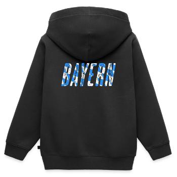 Bayern - Kinder Premium Organic Zip Hoodie - Schwarz - Hinten - AI Model Kid Male (0cm)