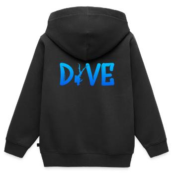 Dive Scuba Diver Diving - Kinder Premium Organic Zip Hoodie - Schwarz - Hinten - AI Model Kid Male (0cm)