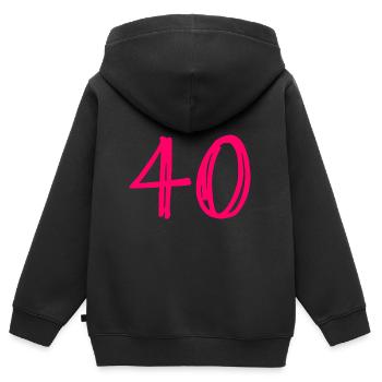 40 JAHRE. 40-jähriges Jubiläum. GEBURTSTAG 40 JAHRE. 40 - Kinder Premium Organic Zip Hoodie - Schwarz - Hinten - AI Model Kid Male (0cm)