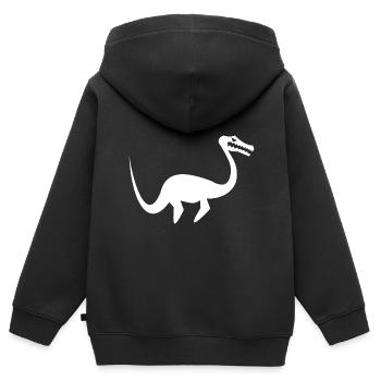Plesiosaurus, monstres marins et conception du Loch Ness - Sweat Premium à capuche zippé enfant bio - noir - Dos - AI Model Kid Male (0cm)