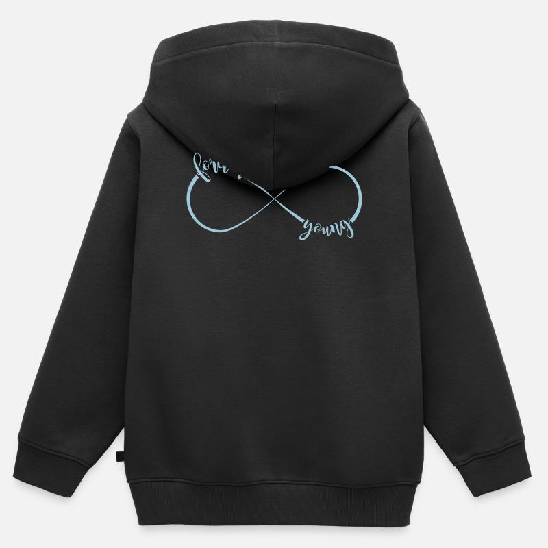 forever young - Unendlichkeitszeichen - Kinder Premium Organic Zip Hoodie - Schwarz