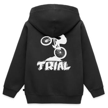 Bike Trial - bicycle - Kids Premium Organic Zip-up Hoodie - black - Back - AI Model Kid Male (0cm)