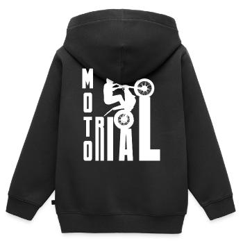 Moto Trial News - Trial Bike Rider - Kids Premium Organic Zip-up Hoodie - black - Back - AI Model Kid Male (0cm)