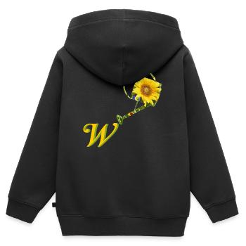 giesskanne w - Kinder Premium Organic Zip Hoodie - Schwarz - Hinten - AI Model Kid Male (0cm)