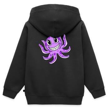 Kraken - Kinder Premium Organic Zip Hoodie - Schwarz - Hinten - AI Model Kid Male (0cm)