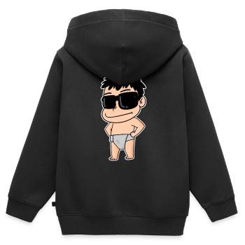 Bébé cool - Sweat Premium à capuche zippé enfant bio - noir - Dos - AI Model Kid Male (0cm)