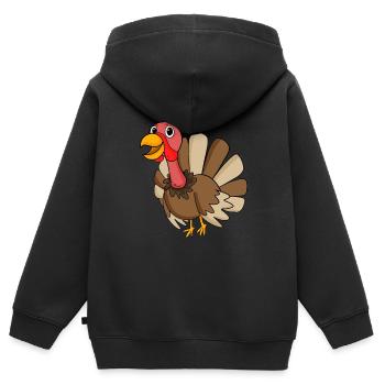 Turkey - Kids Premium Organic Zip-up Hoodie - black - Back - AI Model Kid Male (0cm)