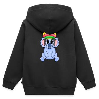 Rasta Koala - Sweat Premium à capuche zippé enfant bio - noir - Dos - AI Model Kid Male (0cm)