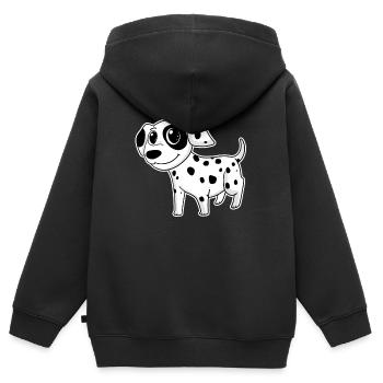 Dalmatiner Hunderasse Hund - Kinder Premium Organic Zip Hoodie - Schwarz - Hinten - AI Model Kid Male (0cm)