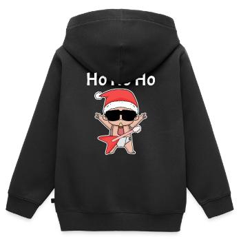 Cool Baby Noël - Sweat Premium à capuche zippé enfant bio - noir - Dos - AI Model Kid Male (0cm)