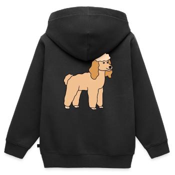 Pudel Hund Hunderasse - Kinder Premium Organic Zip Hoodie - Schwarz - Hinten - AI Model Kid Male (0cm)
