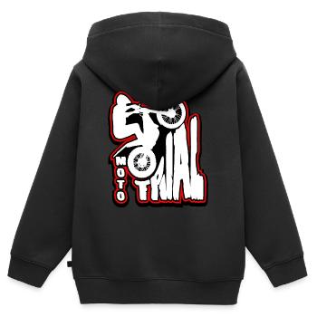 Riders of Moto Trial - Kids Premium Organic Zip-up Hoodie - black - Back - AI Model Kid Male (0cm)