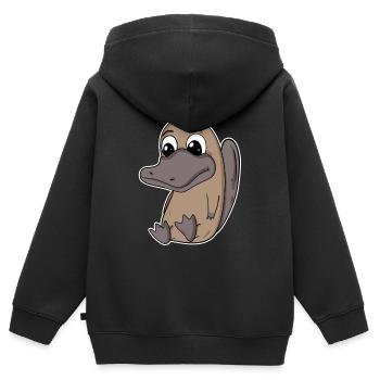 Schnabeltier - Kinder Premium Organic Zip Hoodie - Schwarz - Hinten - AI Model Kid Male (0cm)