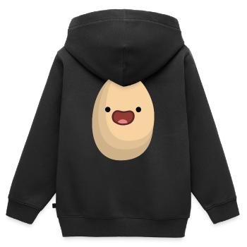 happy egg - Kids Premium Organic Zip-up Hoodie - black - Back - AI Model Kid Male (0cm)