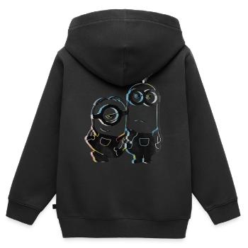 Minions Stuart Und Kevin Glitch - Kinder Premium Organic Zip Hoodie - Schwarz - Hinten - AI Model Kid Male (0cm)