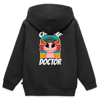 Thèse de doctorat Doctorat Doctorat - Sweat Premium à capuche zippé enfant bio - noir - Dos - AI Model Kid Male (0cm)