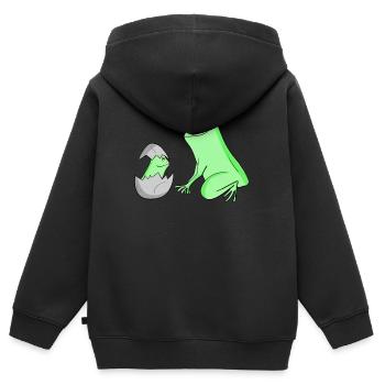 Frog with Baby Frog - Kids Premium Organic Zip-up Hoodie - black - Back - AI Model Kid Male (0cm)