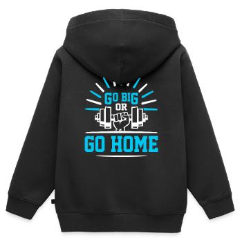 Allez grand ou rentrez chez vous - Sports - Sweat Premium à capuche zippé enfant bio - noir - Dos - AI Model Kid Male (0cm)