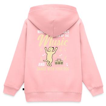 Hundeliebhaber Hund Vierbeiner Tanzen - Kinder Premium Organic Zip Hoodie - Rosa - Hinten - AI Model Kid Female (0cm)