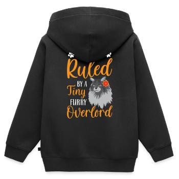 Katze Katzenliebhaber Kater Vierbeiner - Kinder Premium Organic Zip Hoodie - Schwarz - Hinten - AI Model Kid Male (0cm)
