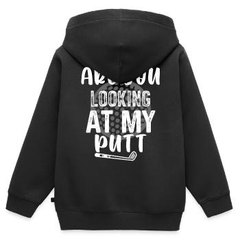 Schaust Du Auf Meinen Putt - Golf - Kinder Premium Organic Zip Hoodie - Schwarz - Hinten - AI Model Kid Male (0cm)