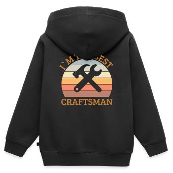 Ich Bin Der Beste Handwerker - Kinder Premium Organic Zip Hoodie - Schwarz - Hinten - AI Model Kid Male (0cm)
