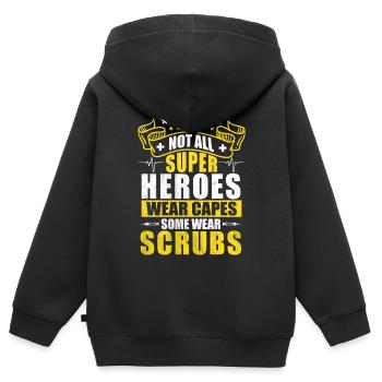 Nicht Alle Superhelden Tragen Capes, Manche Tragen - Kinder Premium Organic Zip Hoodie - Schwarz - Hinten - AI Model Kid Male (0cm)