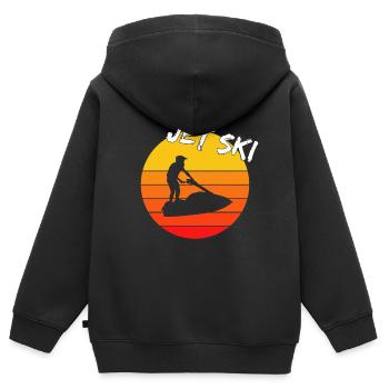 Jet Ski Retro - Kinder Premium Organic Zip Hoodie - Schwarz - Hinten - AI Model Kid Male (0cm)