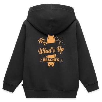 What´s Up Beaches - Surfer - Kinder Premium Organic Zip Hoodie - Schwarz - Hinten - AI Model Kid Male (0cm)