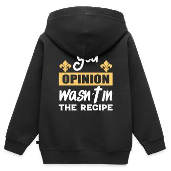 Votre avis n’était pas dans la recette - cuisine - Sweat Premium à capuche zippé enfant bio - noir - Dos - AI Model Kid Male (0cm)